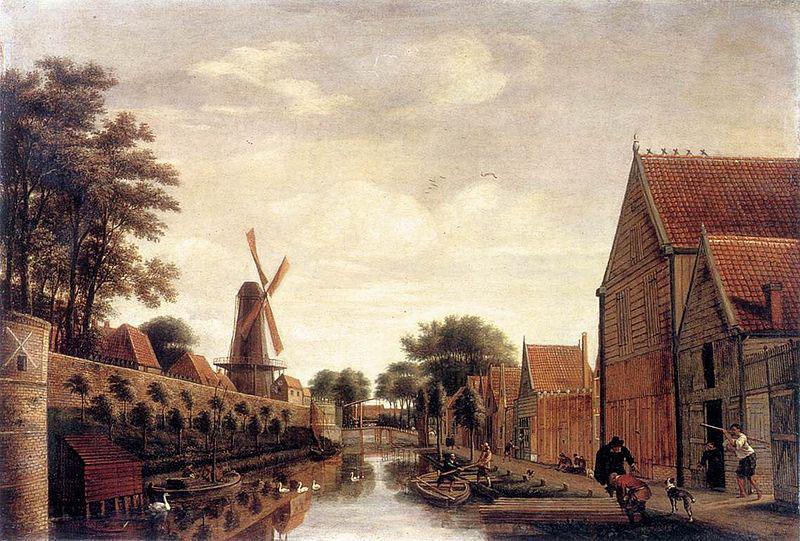 unknow artist The Delft City Wall with the Houttuinen oil painting image